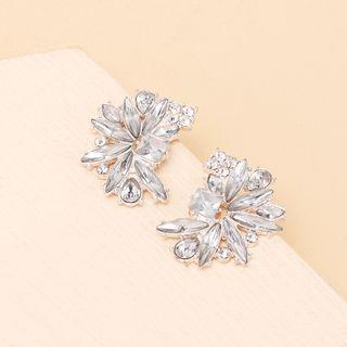 Rhinestone Stud Earring 1 Pair - Transparent - One Size
