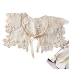 Tie-front Lace Shawl Off-white - One Size