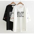 Letter Elbow-sleeve Sweatshirt