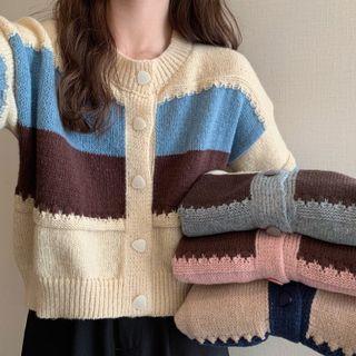 Panel Cropped Cardigan