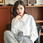 Long Sleeve Fringed Blouse