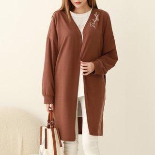 Letter Open Long Cardigan
