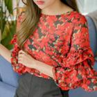 Layered Floral Pattern Top