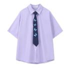 Set: Short-sleeve Shirt + Printed Tie