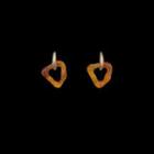 Irregular Resin Dangle Earring 1 Pair - Gold & Amber - One Size