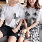 Couple Matching Short-sleeve T-shirt / Shorts / Short-sleeve Mock Two Piece Dress