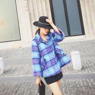 Plaid Button Coat