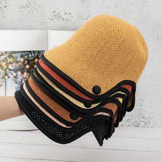 Piped Straw Bucket Hat