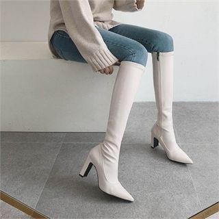 Chunky-heel Knee High Boots