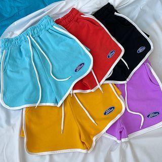Colored Drawstring Ringer Shorts