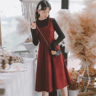 Set: Plain Sweater + Midi Jumper Dress