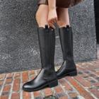 Genuine Leather Block-heel Tall Boots