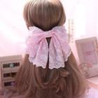 Embroidered Bow Hair Barrette