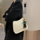 Set: Faux Leather Shoulder Bag + Doll Bag Charm