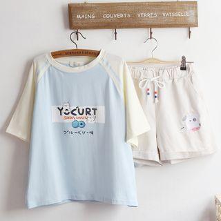 Short-sleeve Printed T-shirt / Shorts / Set