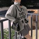 Mock Two-piece Turtleneck Sweater Gray - One Size