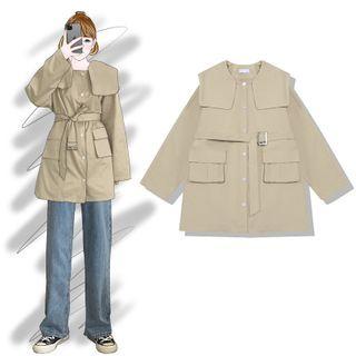 Button-up Jacket With Sash
