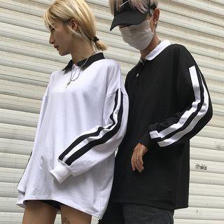 Couple Matching Collared Long-sleeve T-shirt
