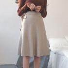 Knitted A-line Midi Skirt