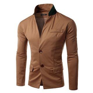 Stand-collar Single-breasted Blazer