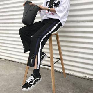 Lettering Slit Sweatpants