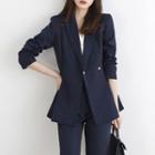Set: Blazer + Straight-leg Dress Pants
