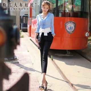 Bowed Slim-fit Cropped Pants