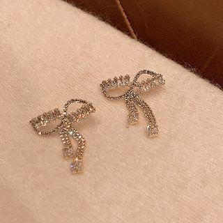 Bow Alloy Earring 1 Pair - 925 Silver - Silver - One Size