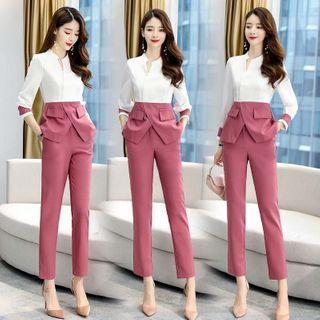 Set: Blouse + Straight Leg Pants