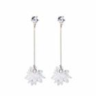 Faux Crystal Alloy Dangle Earring E3206-1 - 1 Pair - Silver - One Size