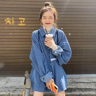 Corduroy Long-sleeve Shirt Jacket