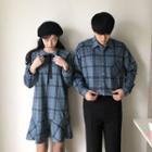 Couple Matching Plaid Shirt / Long-sleeve Shirt Dress