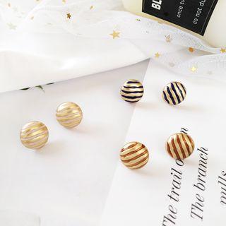 Alloy Striped Disc Earring