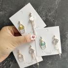 Non-matching Faux Pearl Alloy Cactus Dangle Earring