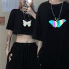 Couple Matching Butterfly Print Short Sleeve T-shirt