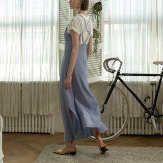 Strappy Slit-side Maxi Overall Dress