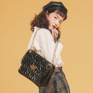 Quilted Heart Lock Crossbody Bag As Shown In Figure - One Size