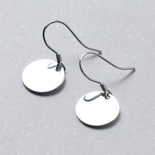 925 Sterling Silver Disc Dangle Earrings