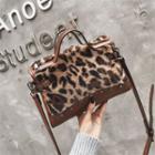 Leopard Print Furry Carryall Bag