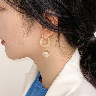 Faux Pearl Alloy Dangle Earring 1 Pair - Faux Pearl Alloy Dangle Earring - One Size