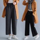 Plain Shift Knit Wide-leg Pants
