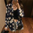 Flower-print Loose-fit Shirt As Figure - One Size