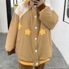 Couple Matching Star Applique Padded Zip Jacket
