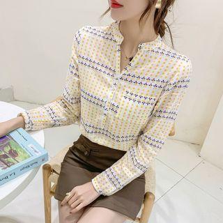 Dotted Flower Print Blouse