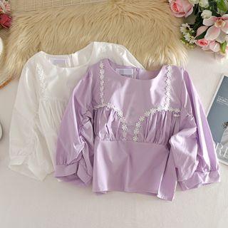 Fake Two Piece Short-sleeved Lace Top