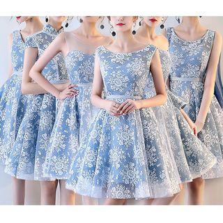 Lace Panel A-line Bridesmaid Dress