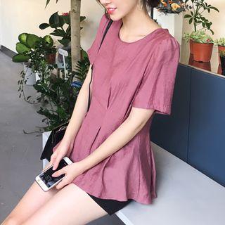 Pintuck-waist A-line Top