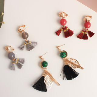 Stone Bead Tassel Dangle Earring (various Designs)