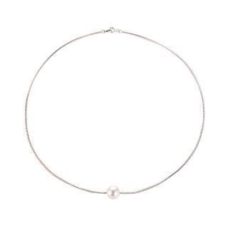 Faux Pearl Necklace 10311 - 01 - Silver - One Size