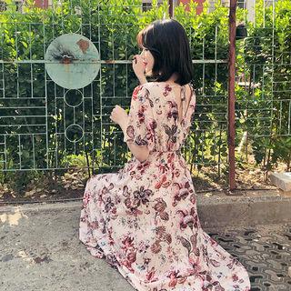 Gathered Floral Maxi Dress